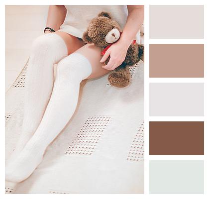 Legs Cozy Woman Teddy Bear Thigh High Socks Image